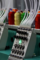 embroidery machine controls and yarn