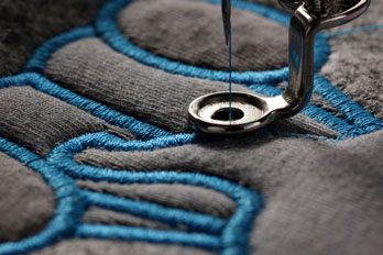 machine embroidery close-up